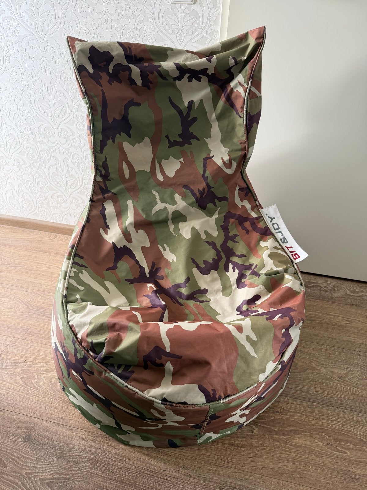 Stoere Zitzak gave camouflage print Sit & Joy, Ophalen, Zo goed als nieuw, Meerkleurig, Zitzak