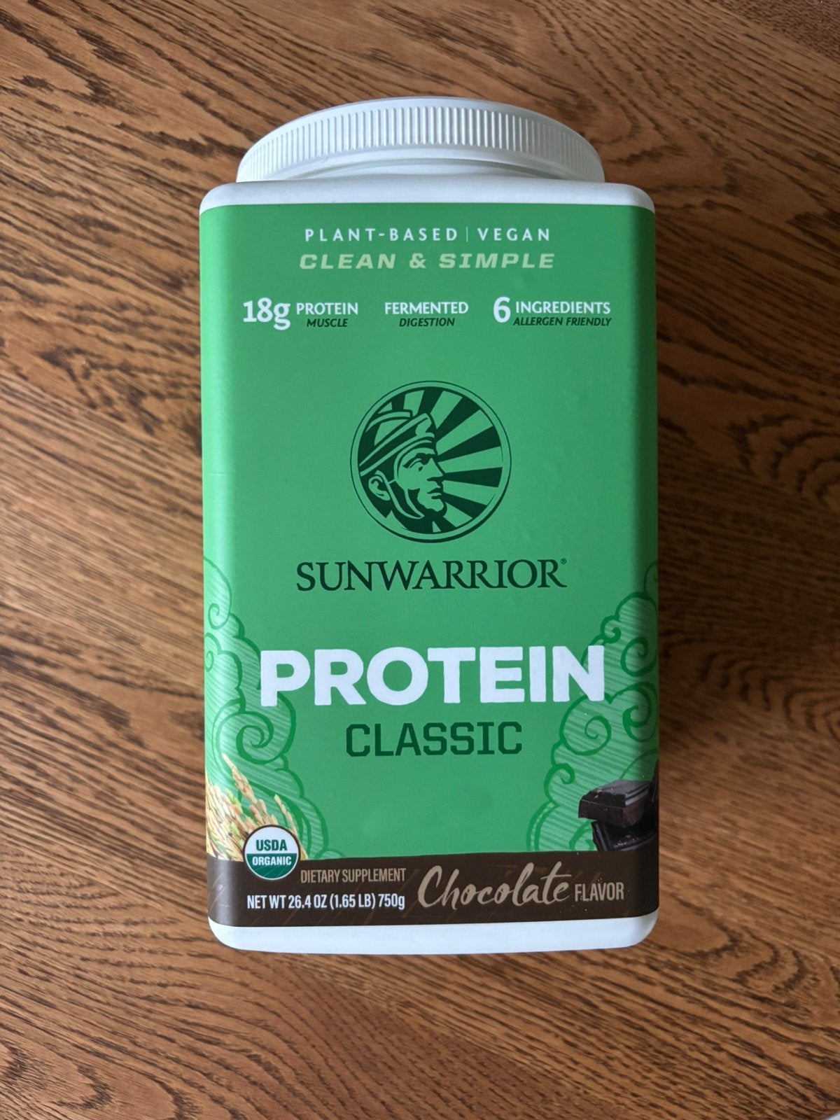 Sunwarrior eiwitpoeder; vegan proteine chocolade 750gr, Ophalen of Verzenden