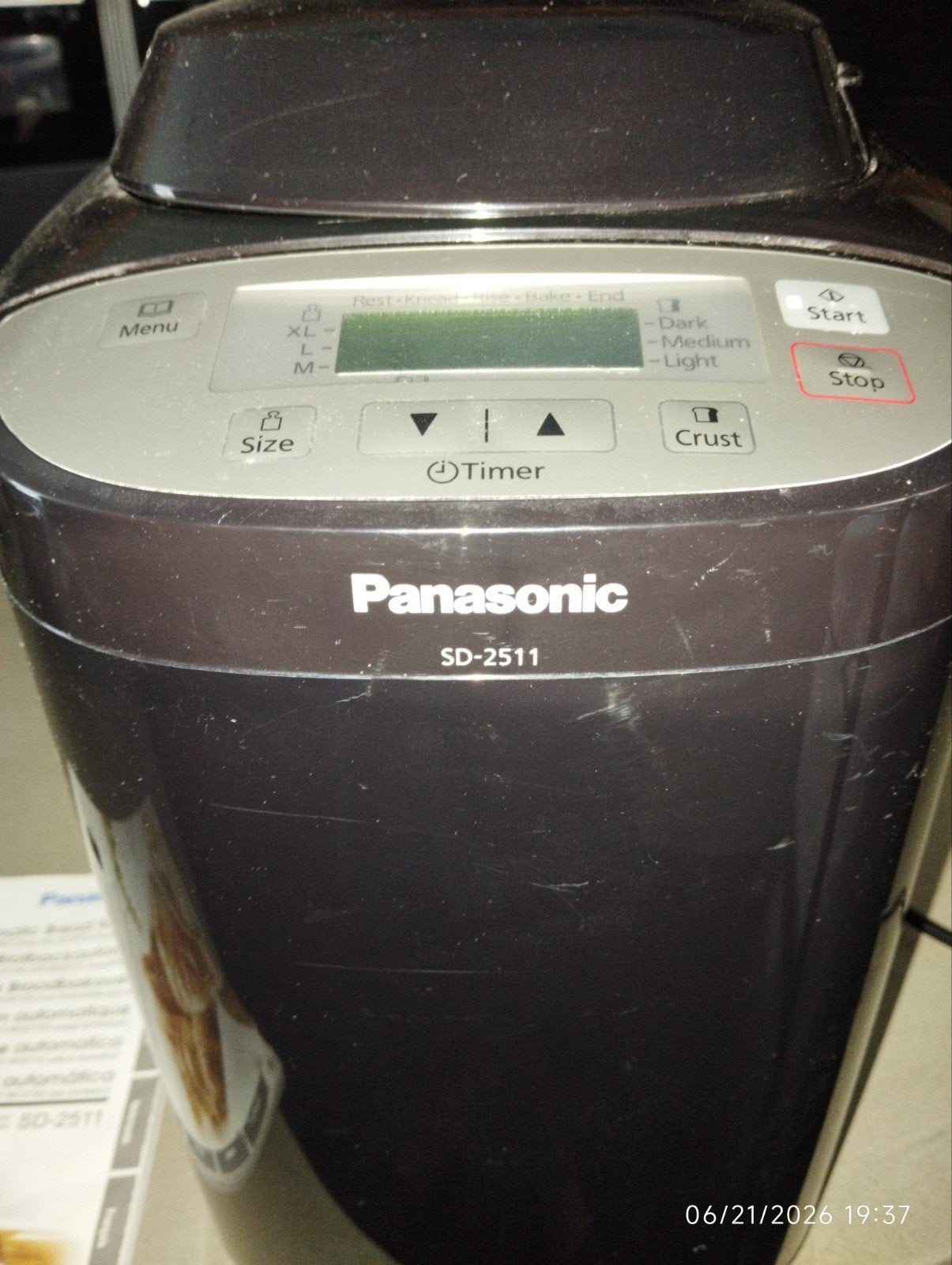 Panasonic SD-2511 Broodbakmachine, Ophalen, Gebruikt