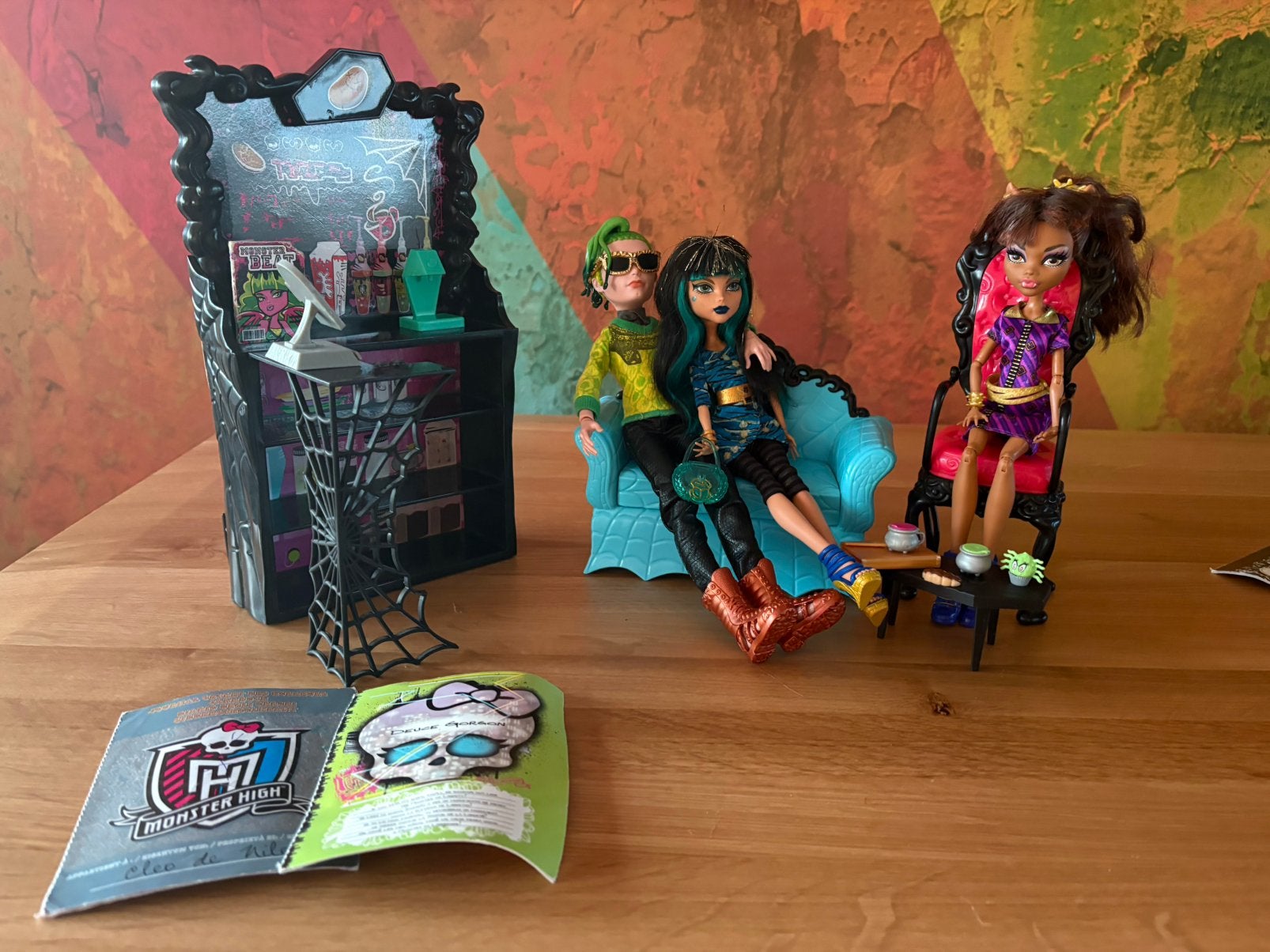Monster high cafe bundel cleo de nile clawdeen deuce gorgon, Ophalen of Verzenden, Zo goed als nieuw, Pop