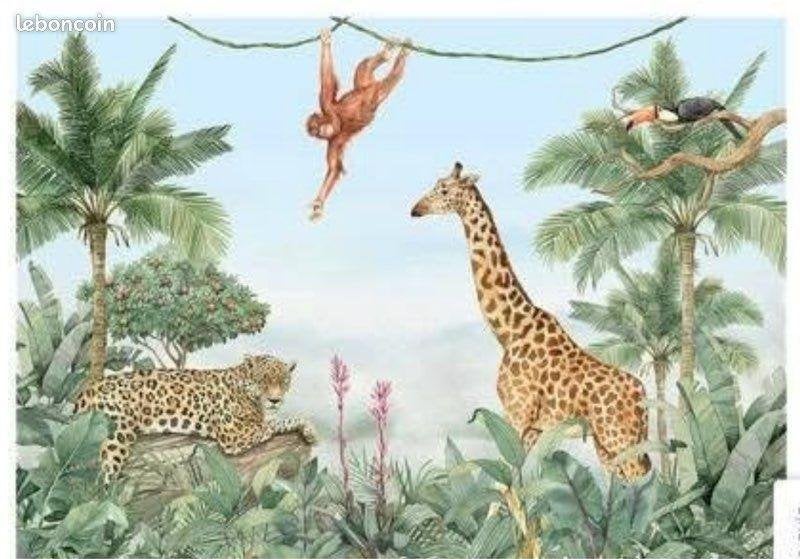 Fotobehang Jungle Dieren - 360x255 cm, Natuurlijk, Overige merken, Ophalen of Verzenden, Fotobehang