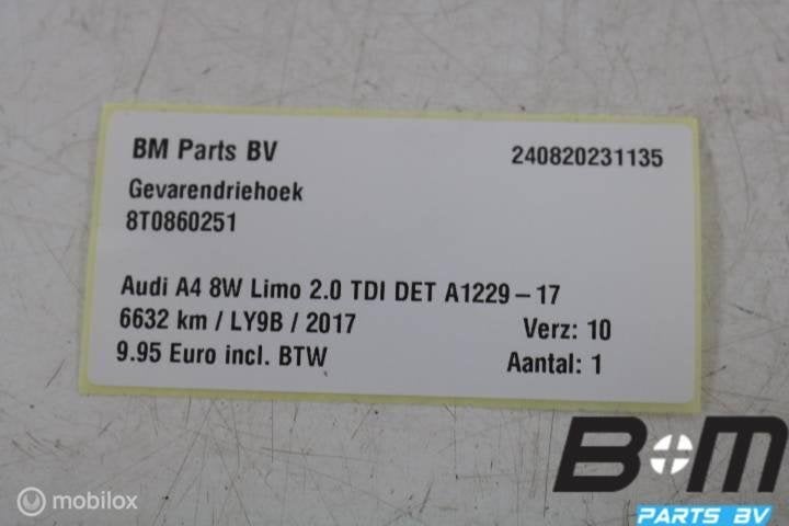 Gevarendriehoek Audi A4 8W Limo 8T0860251, Gebruikt