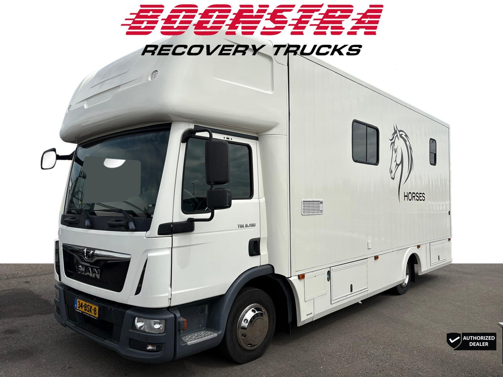 MAN TGL 8.190 Horse truck 2 Horses + Living Camera 61.047 KM, Auto's, Achterwielaandrijving, Euro 6, 190 pk, MAN