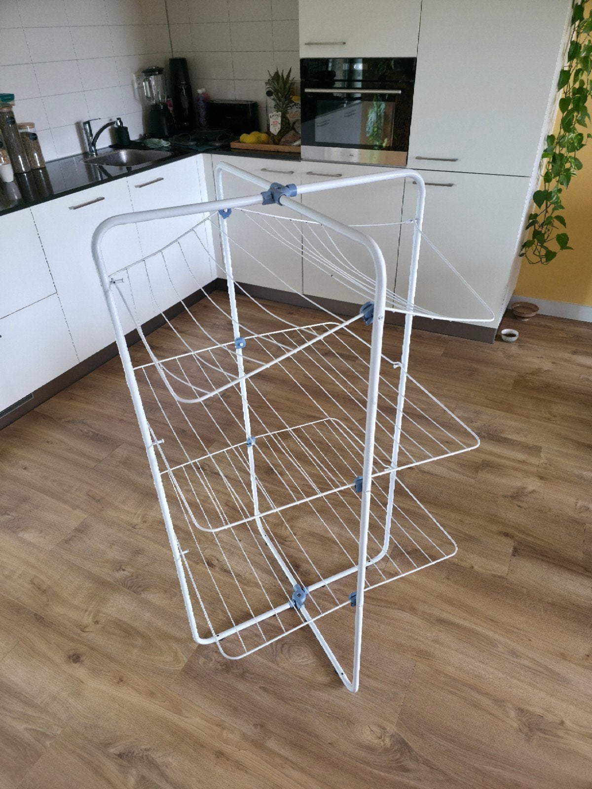 Handig opvouwbaar wasrek met 3 lagen, Tuin en Terras, Droogmolens en Wasrekken, Ophalen, Gebruikt, Wasrek