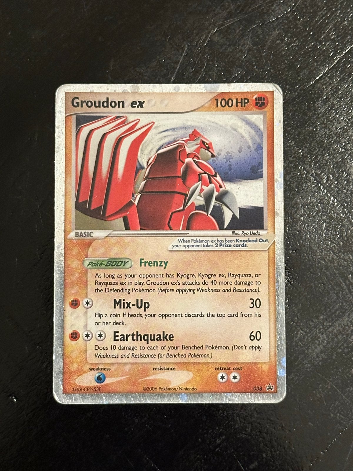 Excellent - Groudon ex 100 HP Pokemon kaart, Ophalen of Verzenden, Gebruikt, Losse kaart