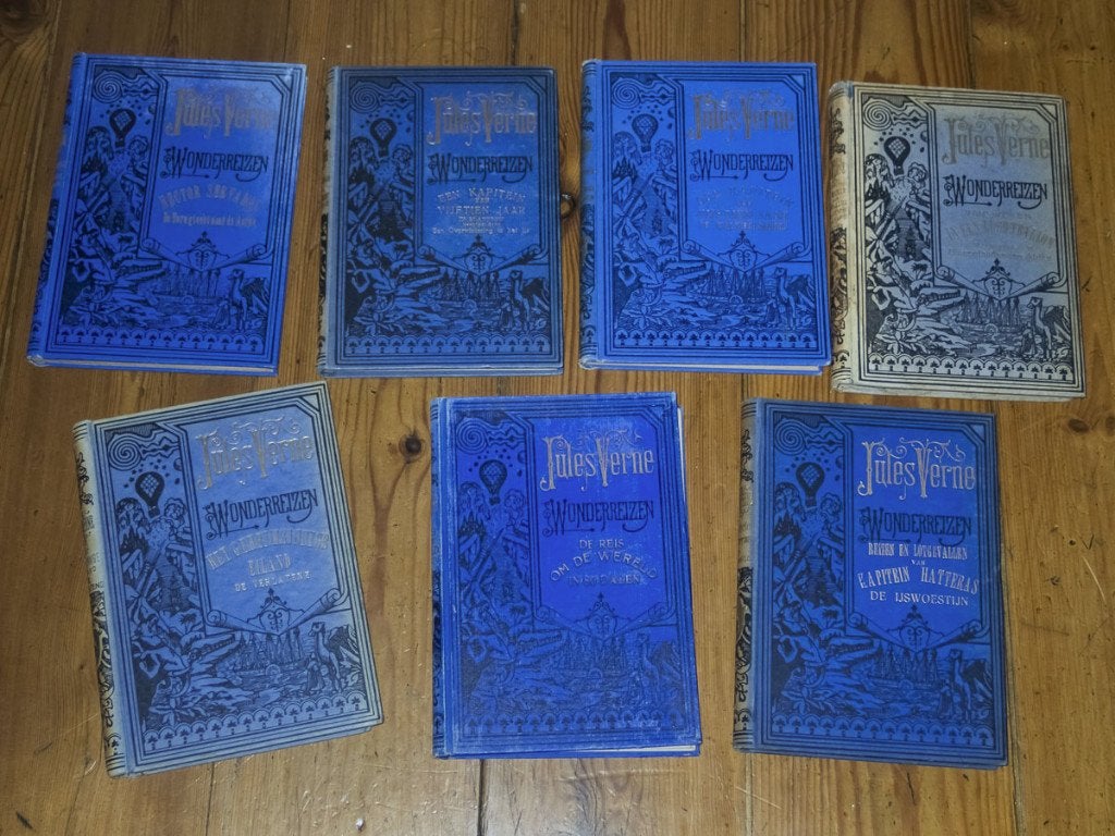 Jules Verne Wonderreizen 7x antiek, Ophalen of Verzenden, Gelezen, Jules Verne