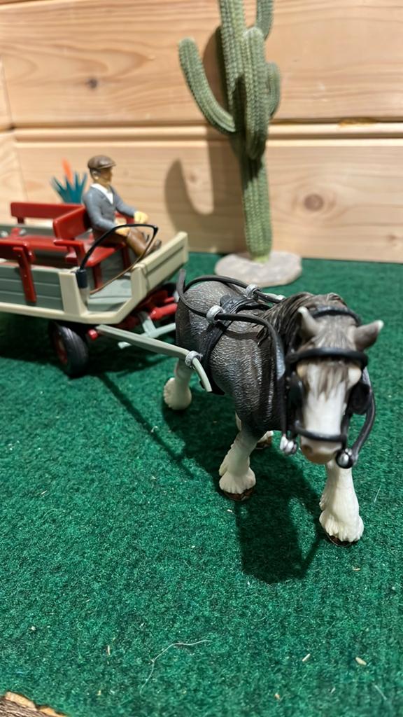 Schleich boerenwagen, Verzenden, Zo goed als nieuw, Paard, Beeldje of Figuurtje