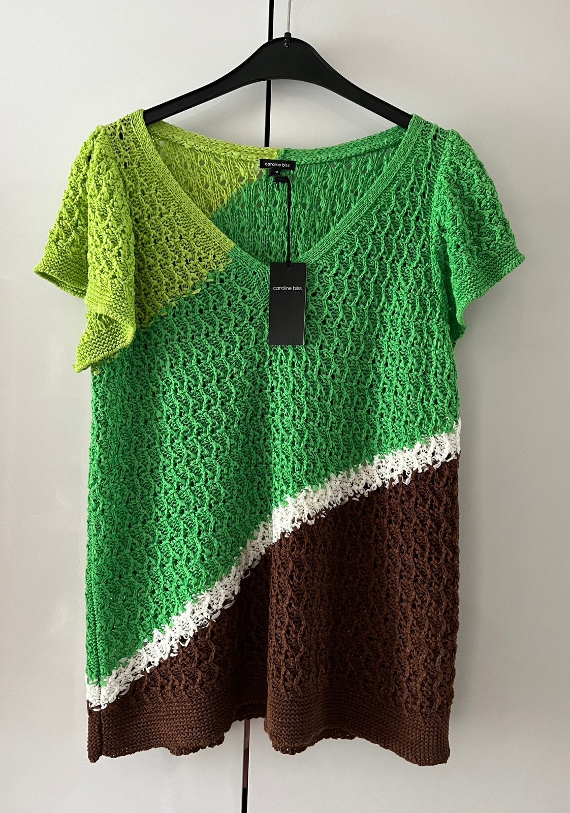 🌻Nieuwe groen wit bruine trui van Caroline Biss 44 {46}, Meerkleurig, Maat 42/44 (L), Nieuw, Ophalen of Verzenden