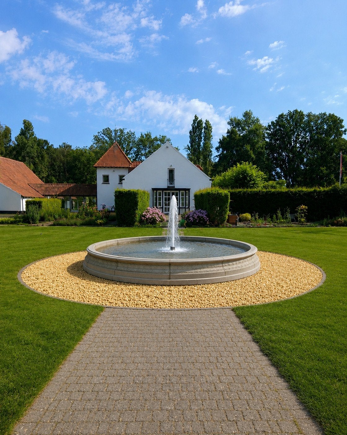 Mega fonteinrand met waterfontein, Tuin en Terras, Waterpartijen en Fonteinen, Ophalen, Nieuw, Beton, Fontein