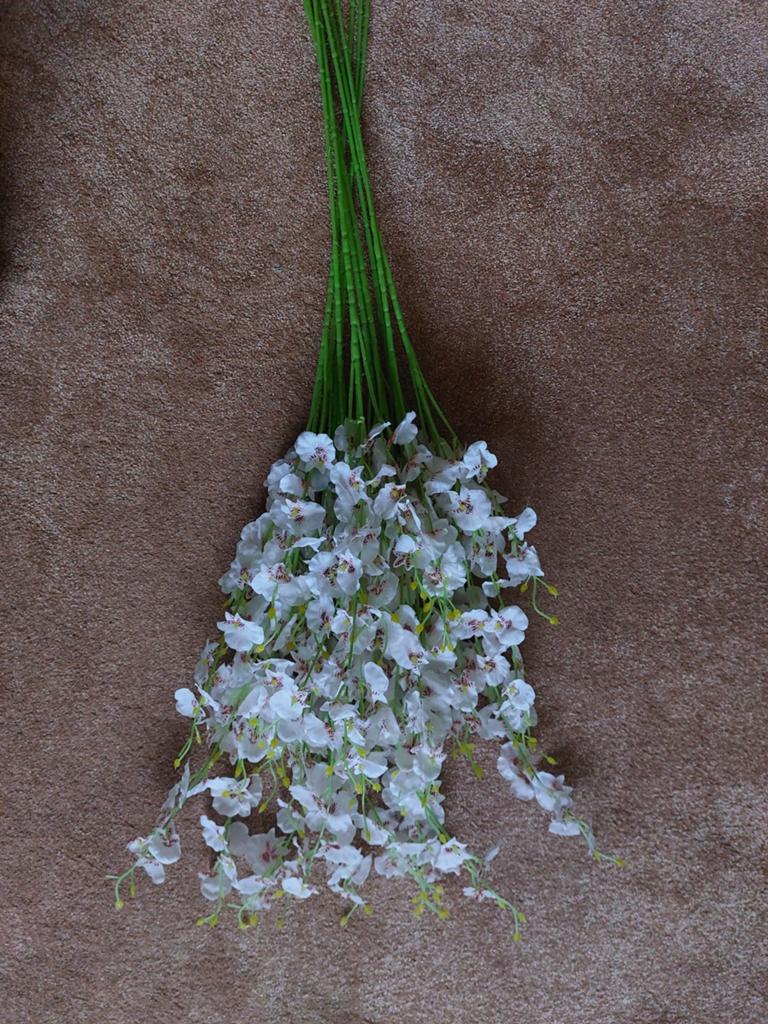 Nieuwe kunstbloemen witte orchideeën, Binnen, Kunstbloem, Nieuw, Textiel