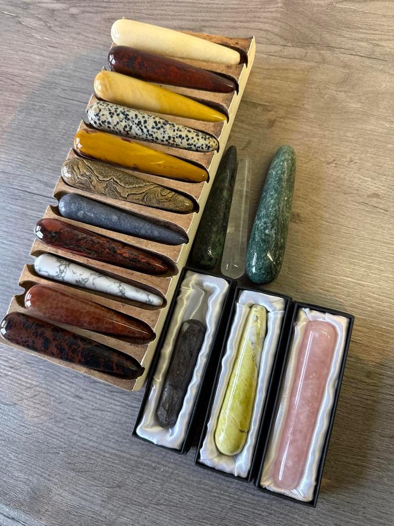 Grote partij edelstenen massage sticks / crystal wands, Ophalen of Verzenden, Zo goed als nieuw