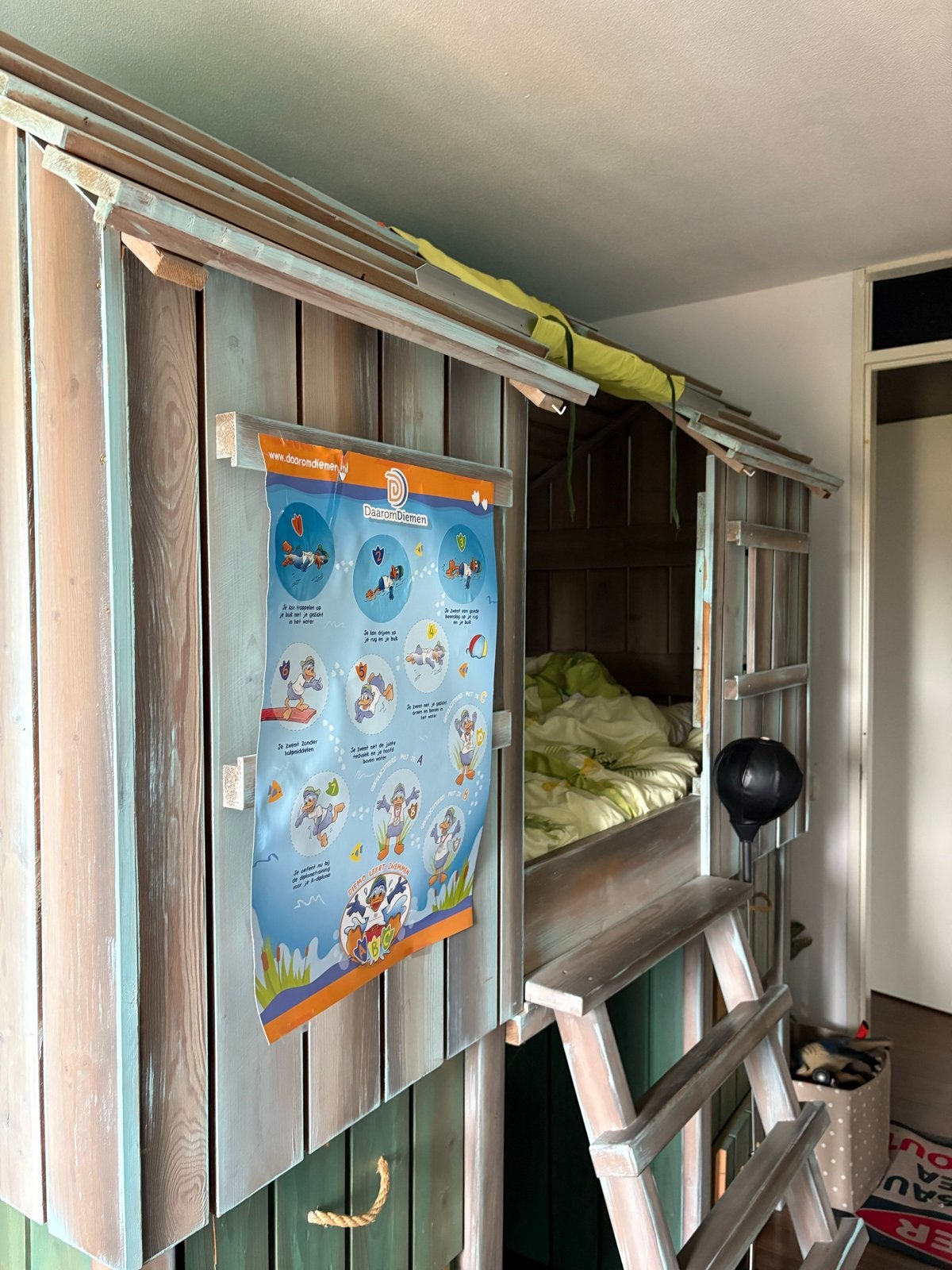 Boomhut bed voor kinderen - Avontuurlijk slapen, Gebruikt, Eenpersoons, 210 cm, Overige typen
