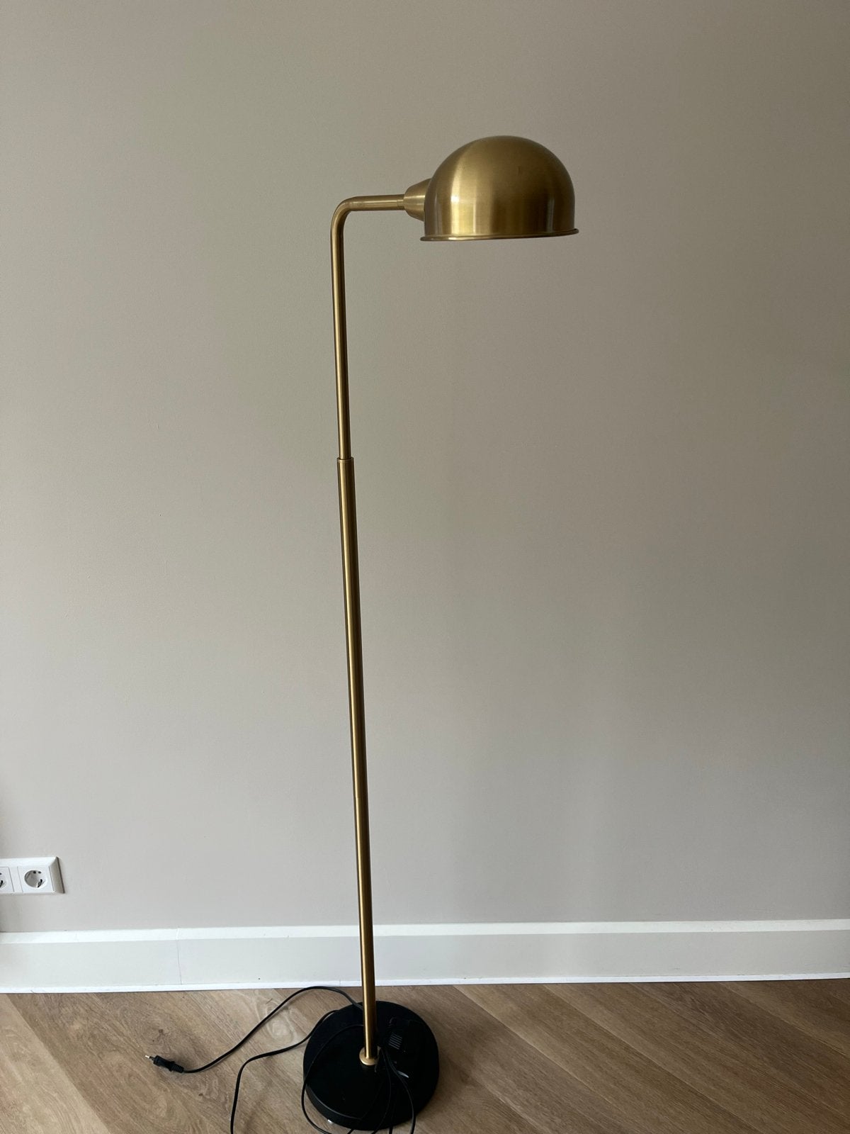 Karwei- messing vloerlamp, Ophalen, E27 (groot), Zo goed als nieuw, Metaal