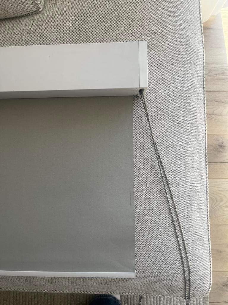 Verduisterend rolgordijn met cassette (90cm/250cm), Ophalen of Verzenden, Gebruikt, Beige