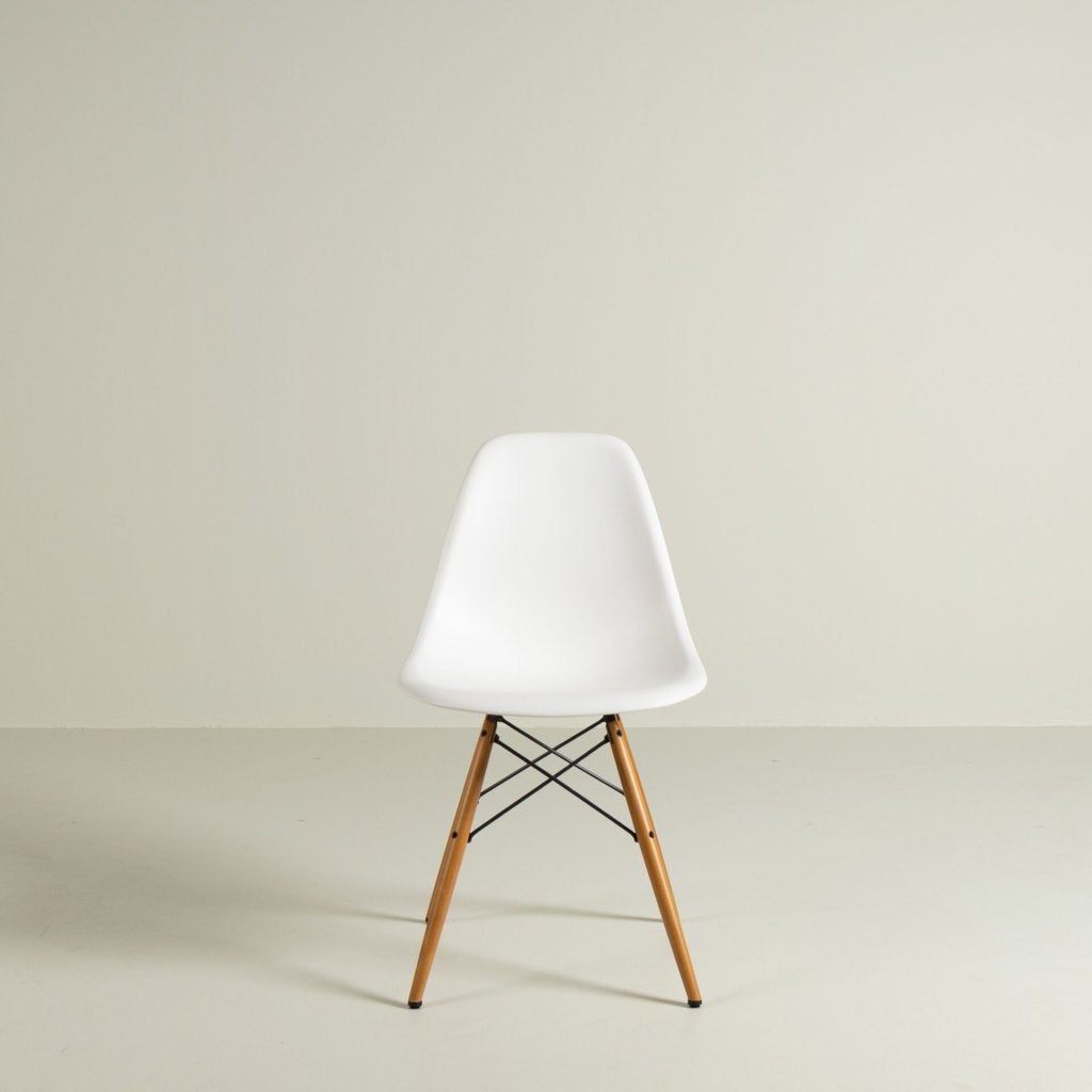 Vitra DSW Stoel Wit Kunststof - Hout, Vitra, Gebruikt, Niet ingevuld, Niet ingevuld