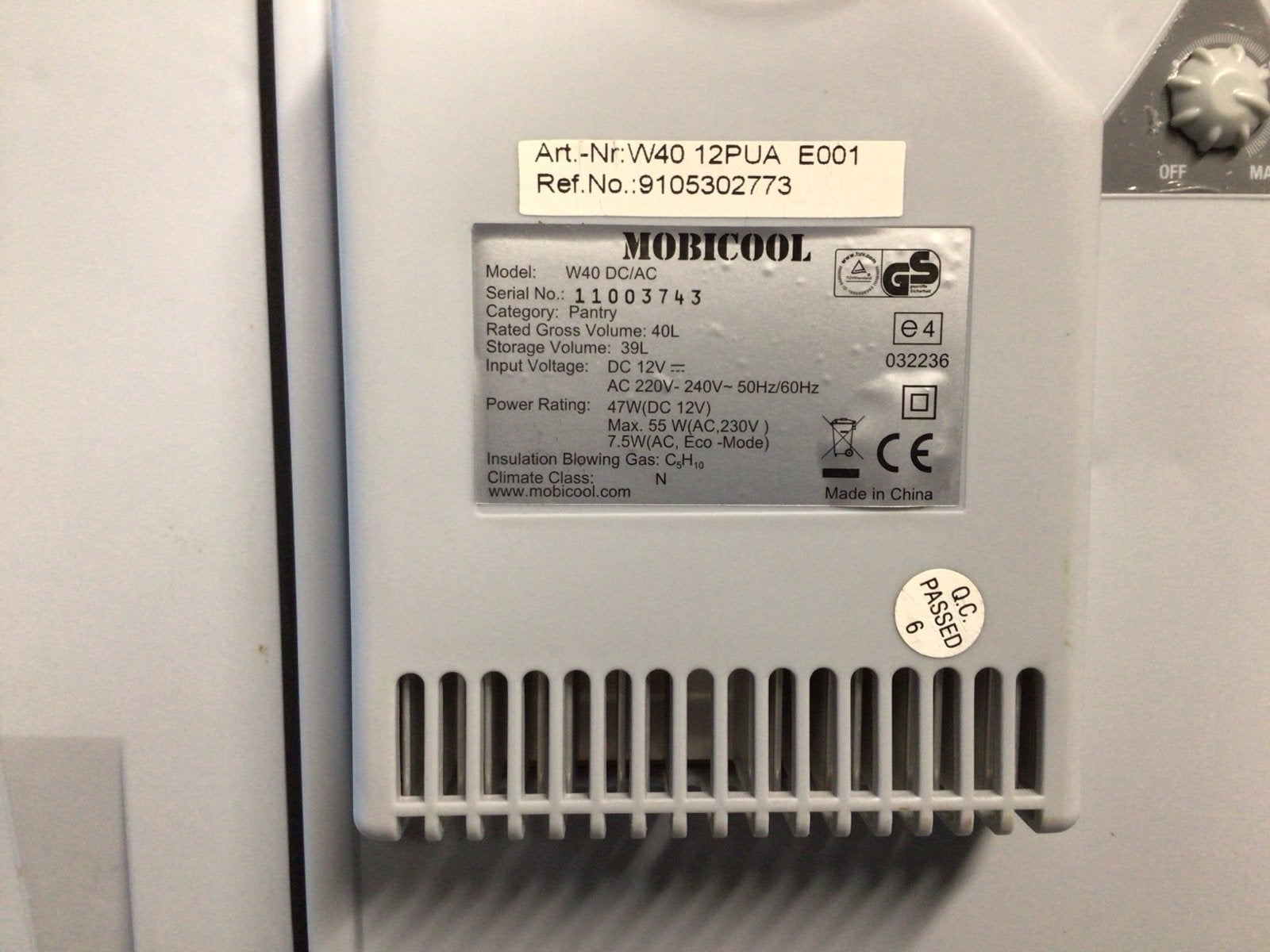 Mobicool W40 Elektrische Koelbox 39L - 12V/230V, Ophalen, Gebruikt, Koelbox, Elektrisch