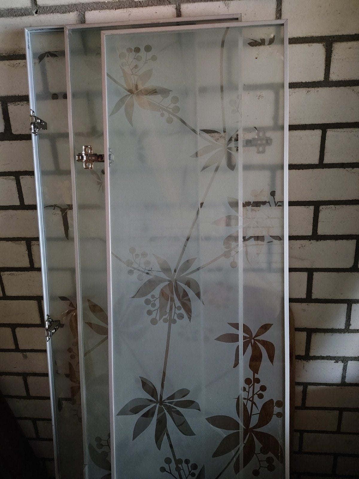 IKEA Billy glazen kastdeuren met bladmotief 4 stuks, Huis en Inrichting, Ophalen, Minder dan 50 cm, 200 cm of meer, Glas