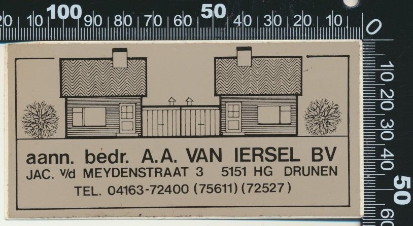 Sticker: Aannemersbedrijf Van Iersel - Drunen, Ophalen of Verzenden, Zo goed als nieuw, Bedrijf of Vereniging