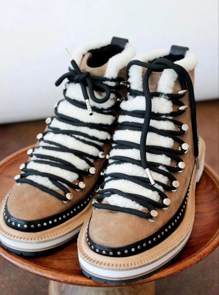 Rag & Bone Compass Enkelboots met Teddy en Studs, Bruin, Lage of Enkellaarzen, Ophalen of Verzenden, Zo goed als nieuw
