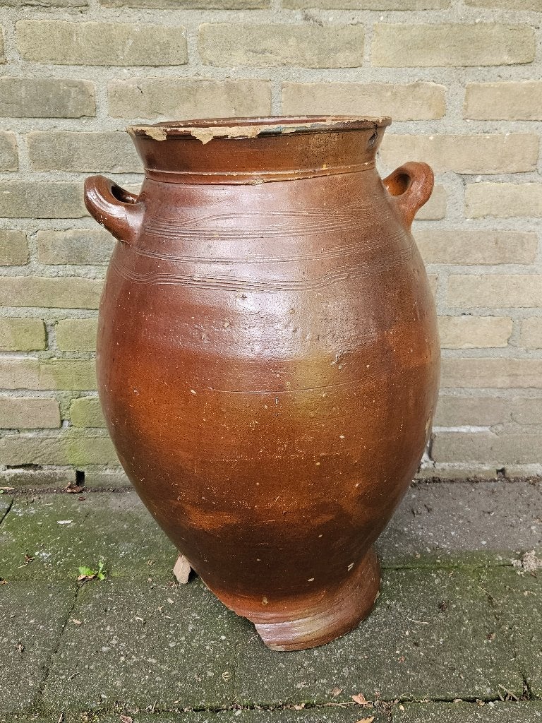 Antieke aardewerken Keulse pot uit België, Antiek en Kunst, Curiosa en Brocante, Ophalen
