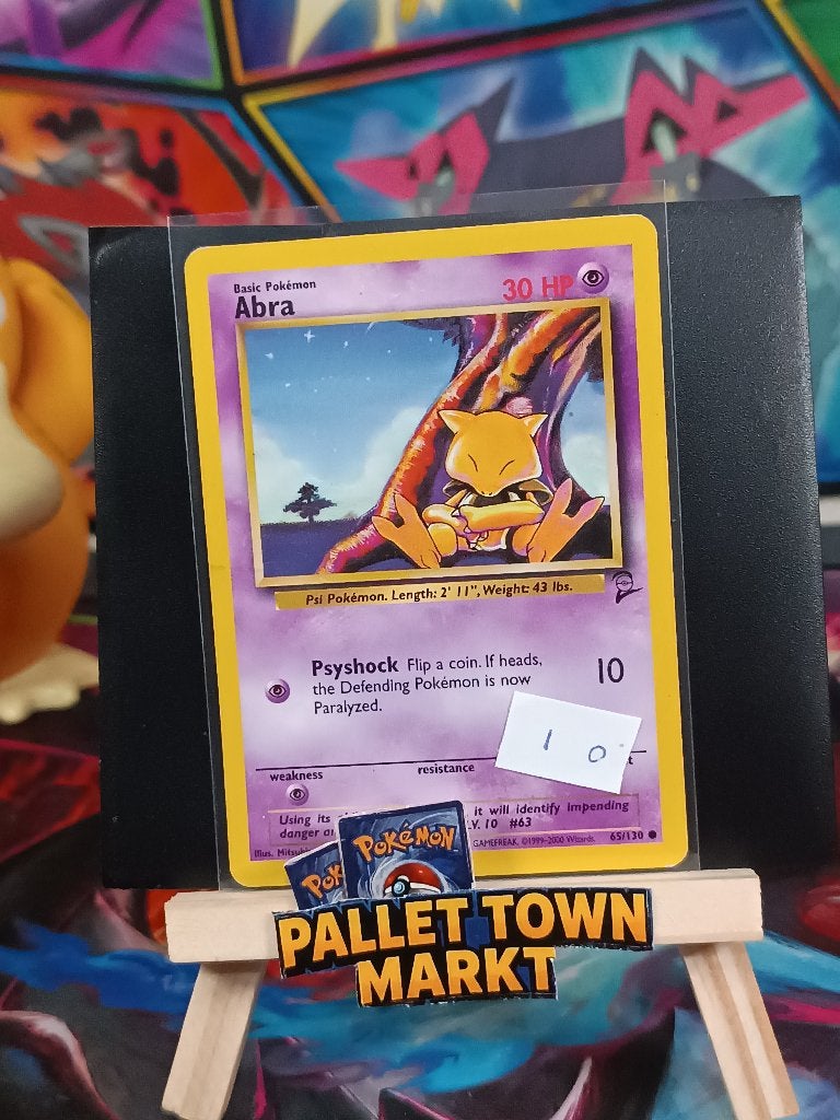 Pokémon TCG Abra 65/130 Base Set 2 WOTC Unlimited (10), Ophalen of Verzenden, Gebruikt, Losse kaart