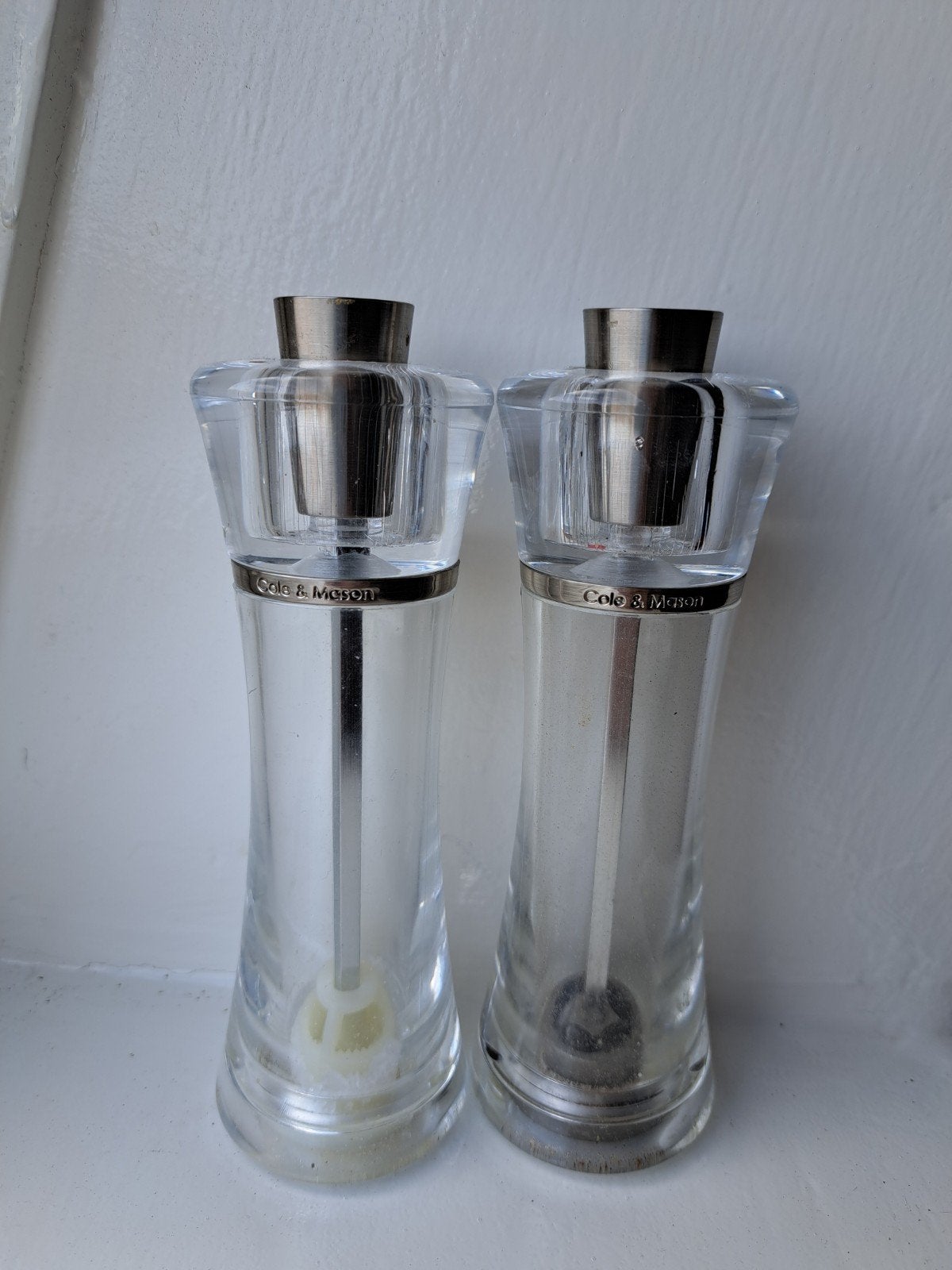 Cole & Mason peper- en zoutstel - 15 cm - Transparant, Ophalen, Kunststof, Overige merken, Overige typen