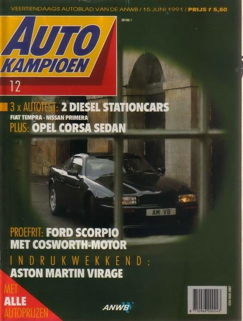 Autokampioen 12 1991 : Aston Martin Virage - Ford Scorpio, Ophalen of Verzenden, Gelezen, Algemeen