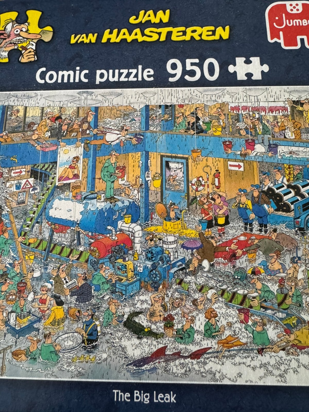 The Big Leak ( Jan Van Haasteren), Hobby en Vrije tijd, Denksport en Puzzels, Ophalen of Verzenden, 500 t/m 1500 stukjes, Zo goed als nieuw