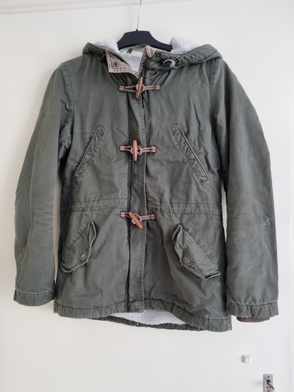 GRATIS : Winterjas voor dames -- maat 38 / M -- LOGG / H&M, Kleding | Dames, Ophalen, Gedragen, Maat 38/40 (M), Groen
