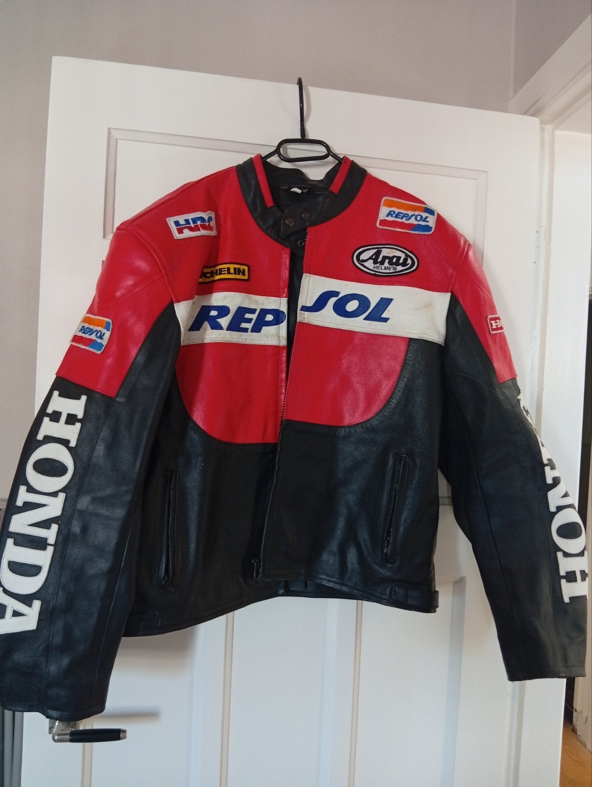 Honda Repsol Leren Motorjas - Zwart/Rood, Honda, Heren, Jas | leer, Ophalen of Verzenden