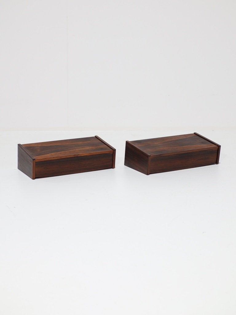 Zwevende nachtkastjes palissander Deens 1960s, Huis en Inrichting, Minder dan 45 cm, -, -, Ophalen of Verzenden