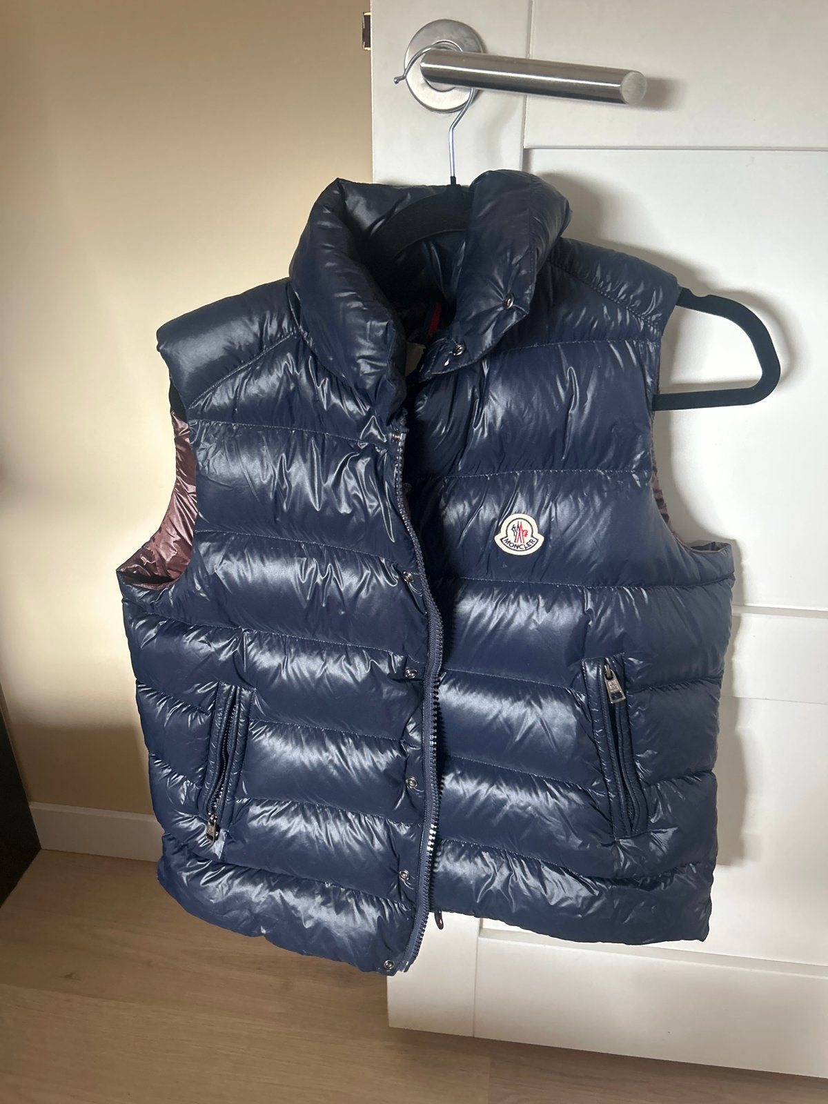 Moncler bodywarmer donkerblauw maat S, Ophalen of Verzenden, Gedragen, Maat 36 (S), Blauw