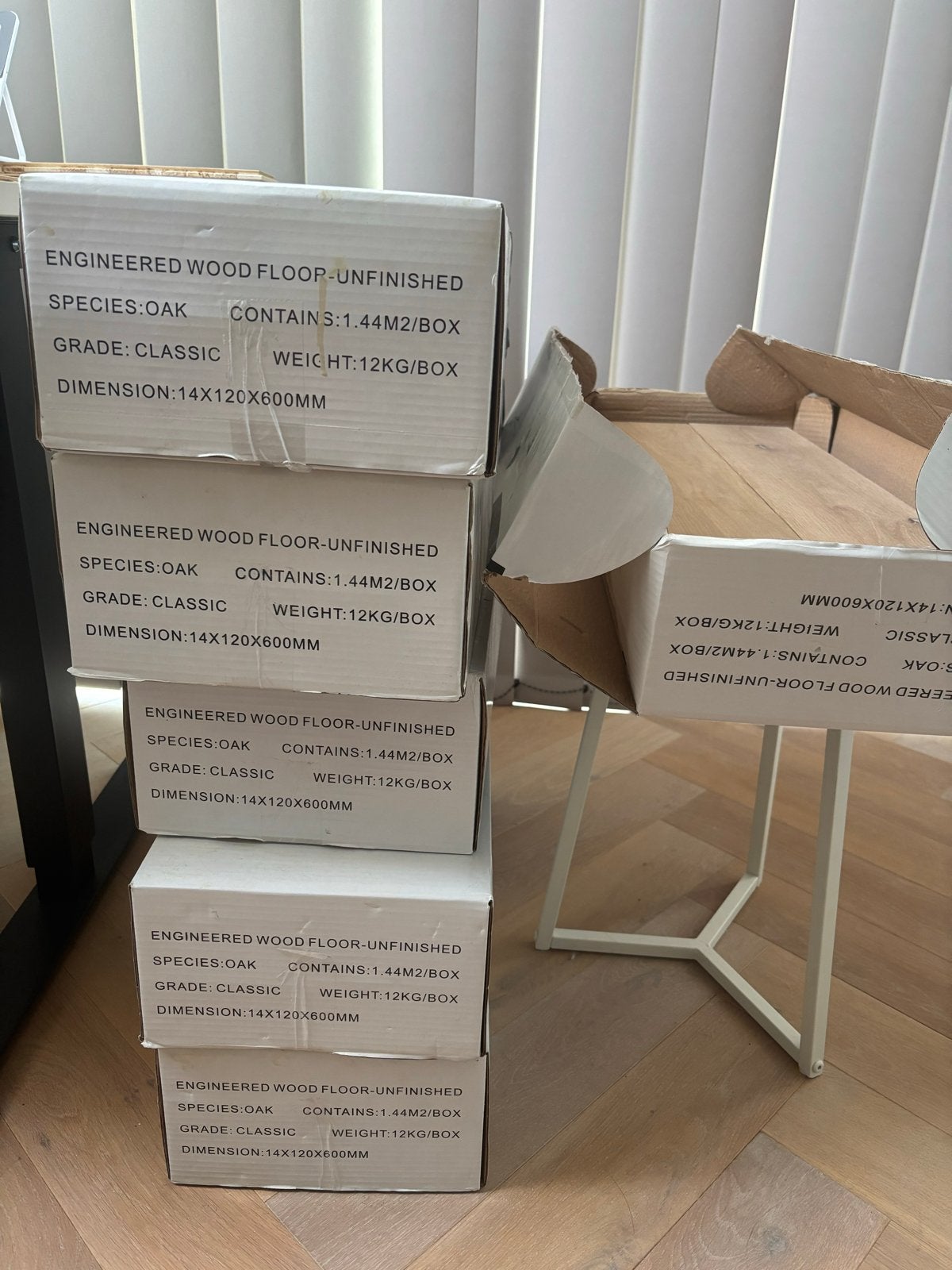 Visgraat eiken vloerdelen - Onbehandeld, Doe-het-zelf en Verbouw, Vloerdelen en Plavuizen, Ophalen, 50 tot 150 cm, Nieuw, Vloerdelen of -planken