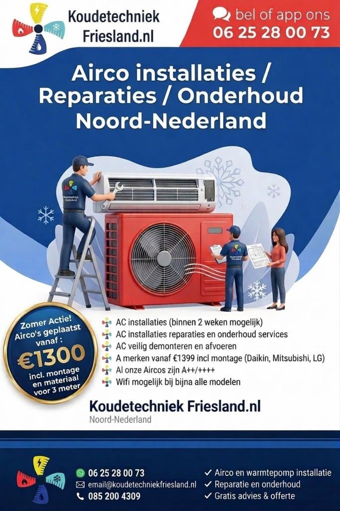 Airco met montage, Witgoed en Apparatuur, Nieuw, 3 snelheden of meer, Ophalen of Verzenden, 100 m³ of groter