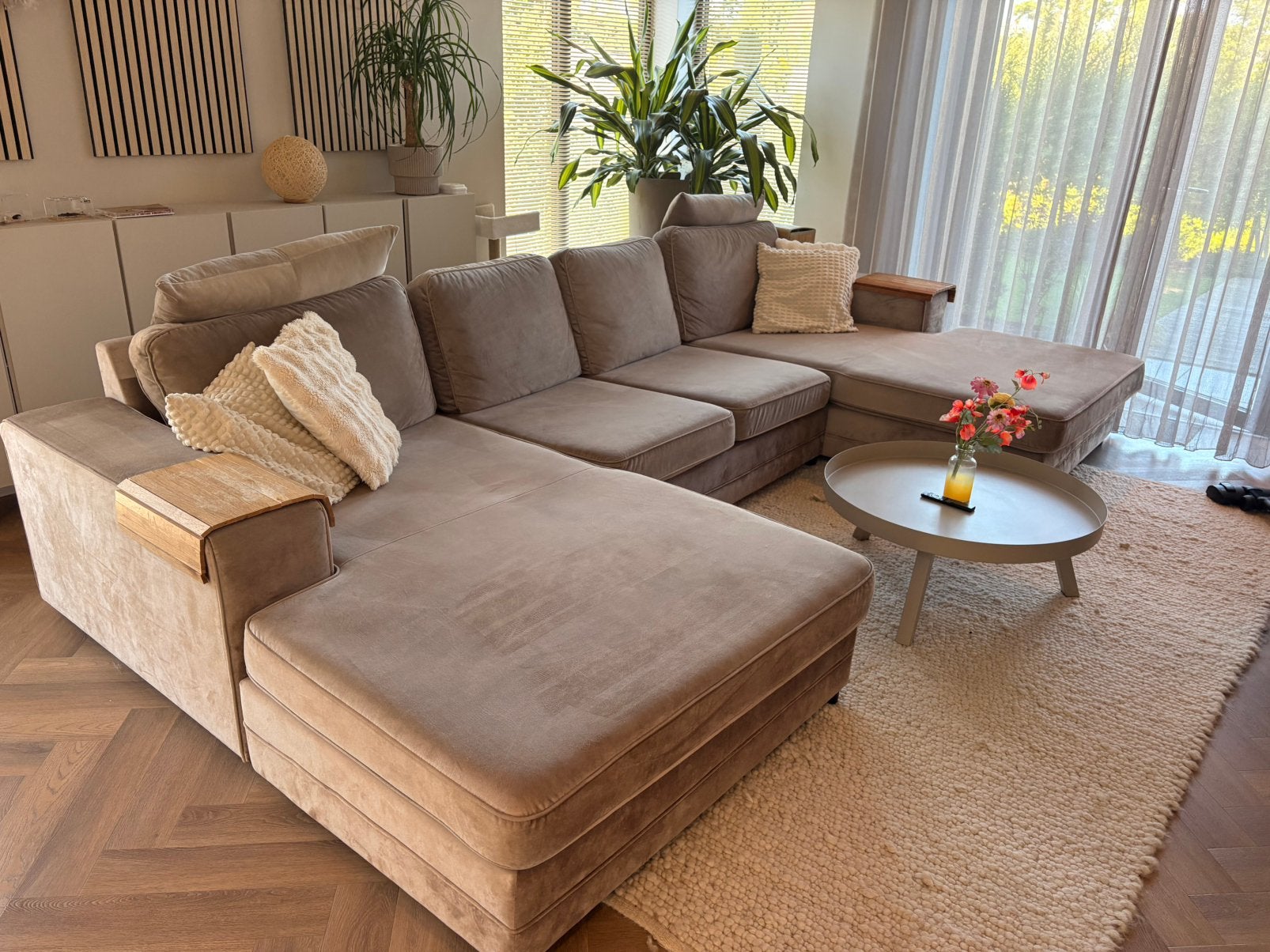 U bank loungbank met 2  chaise longues. Eric Kuster stijl., Ophalen, Gebruikt, Hoekbank, 300 cm of meer