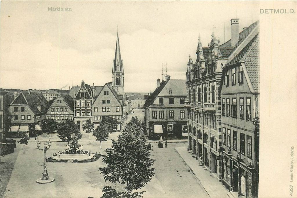 701-296-009 Detmold Marktplatz, Ophalen of Verzenden, Voor 1920, Duitsland