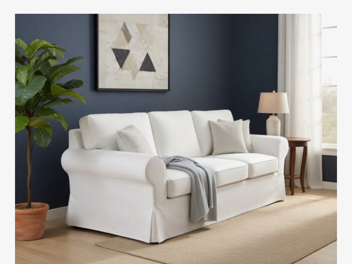 IKEA VRETSTORP hoes voor 3-zits slaapbank, wit, 75 tot 100 cm, Ophalen of Verzenden, Rechte bank, Stof
