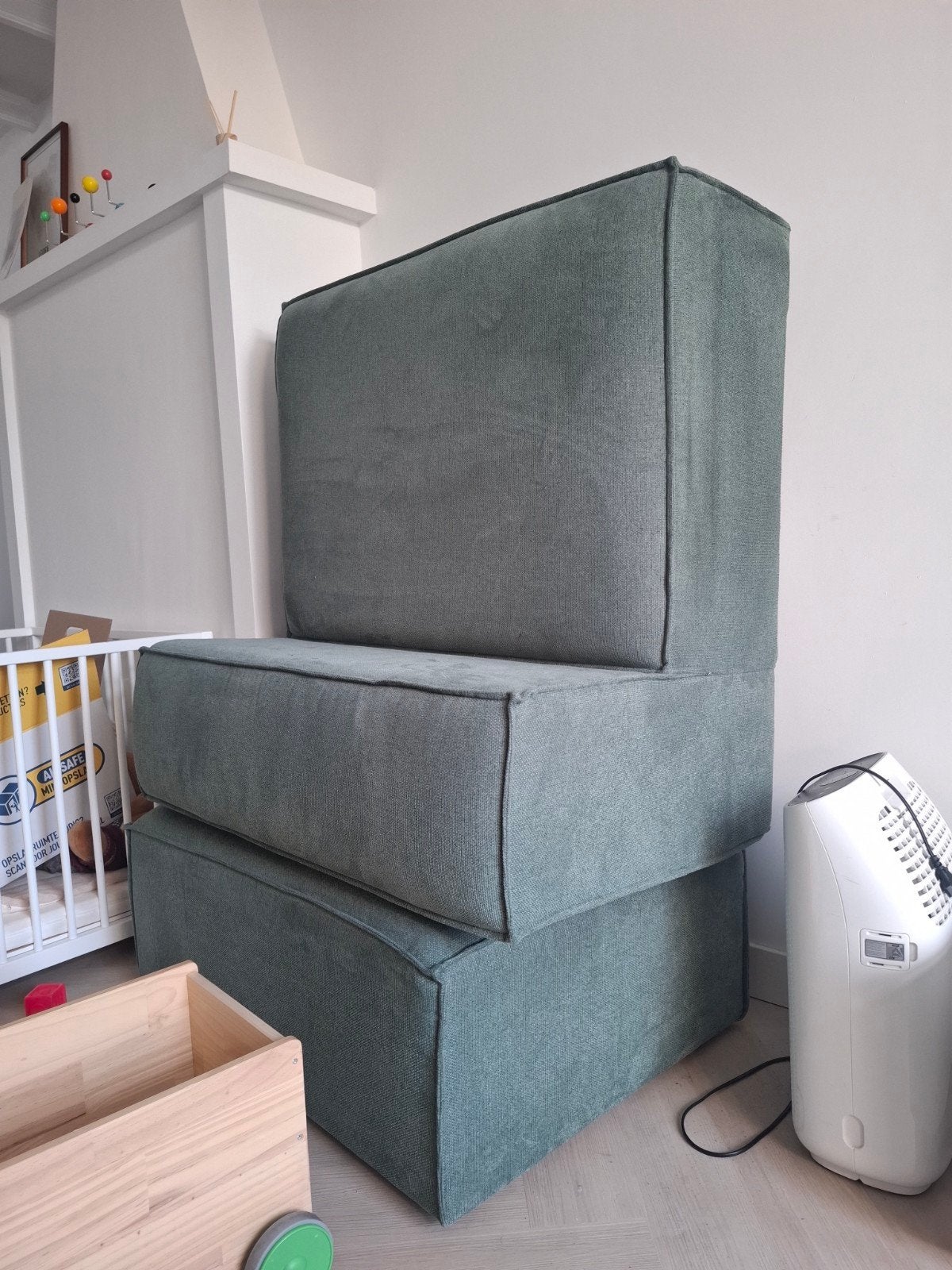 Wehkamp Home 2 zitelementen van bank Igor - Blauw, Huis en Inrichting, Ophalen, 75 tot 100 cm, Zo goed als nieuw, Minder dan 150 cm