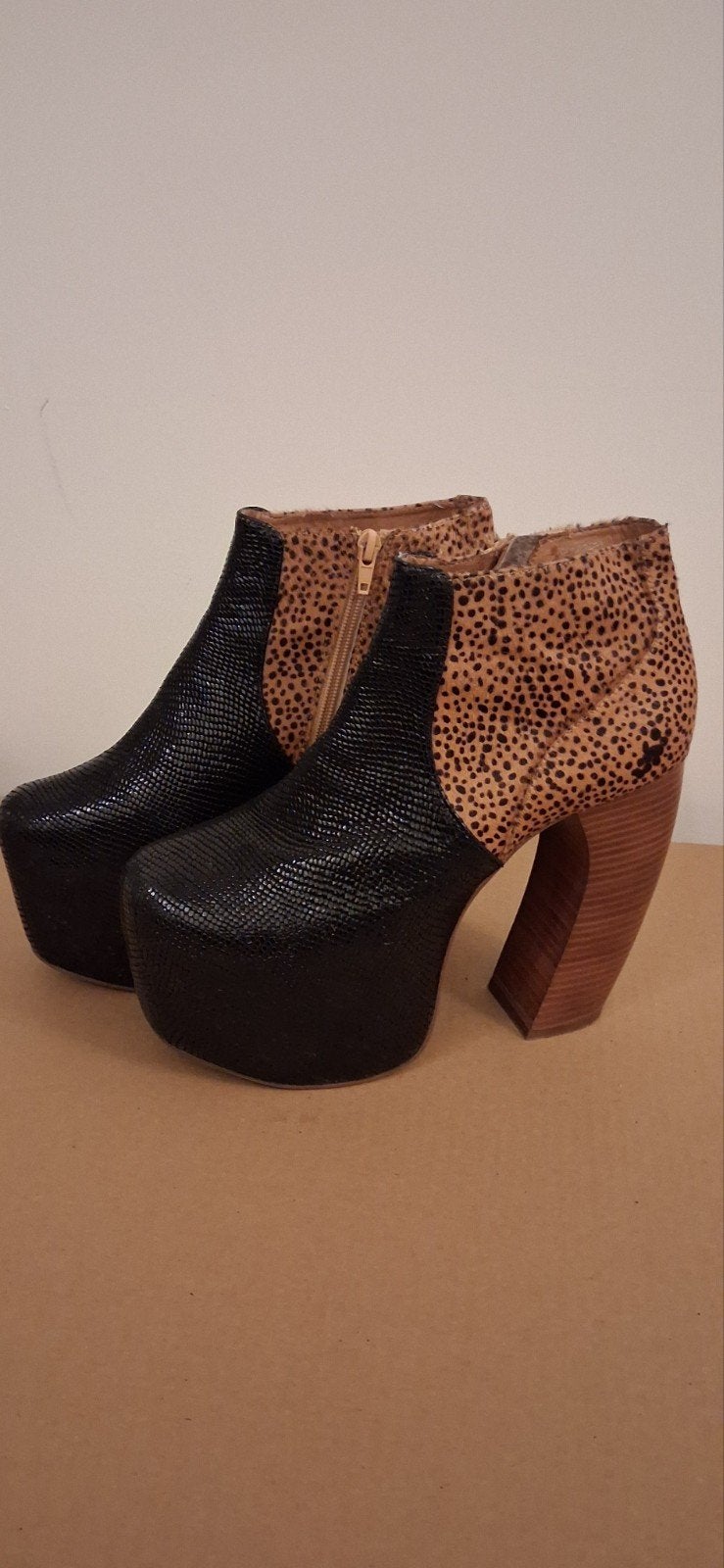Jeffrey Campbell Congress, Verzenden, Zwart, Lage of Enkellaarzen, Zo goed als nieuw