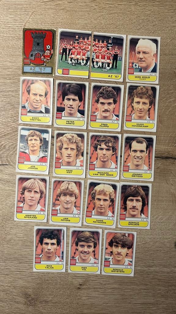 Panini Voetbal 82 plaatjes AZ complete set, Verzenden, Zo goed als nieuw, Meerdere plaatjes