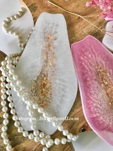 Handgemaakte prachtige onderzetter roze wit Papaya Epoxy Art, Overige typen, Ophalen, Handgemaakt, Nieuw