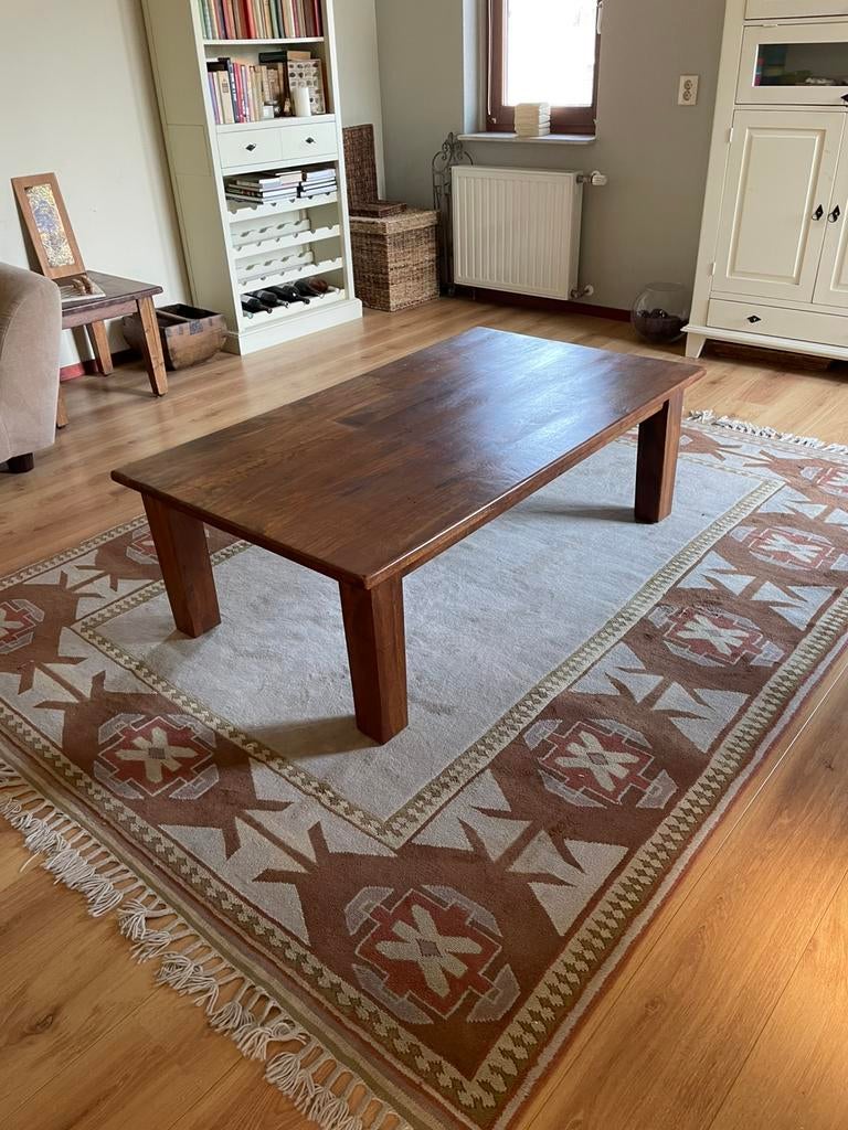 Mooie houten salon tafel, Ophalen, 100 tot 150 cm, 50 tot 100 cm, Zo goed als nieuw