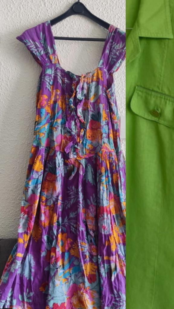 Jurk paars oranje lichtblauw 38/40, Kleding | Dames, Jurken, Maat 38/40 (M), Paars, Ophalen of Verzenden, Zo goed als nieuw