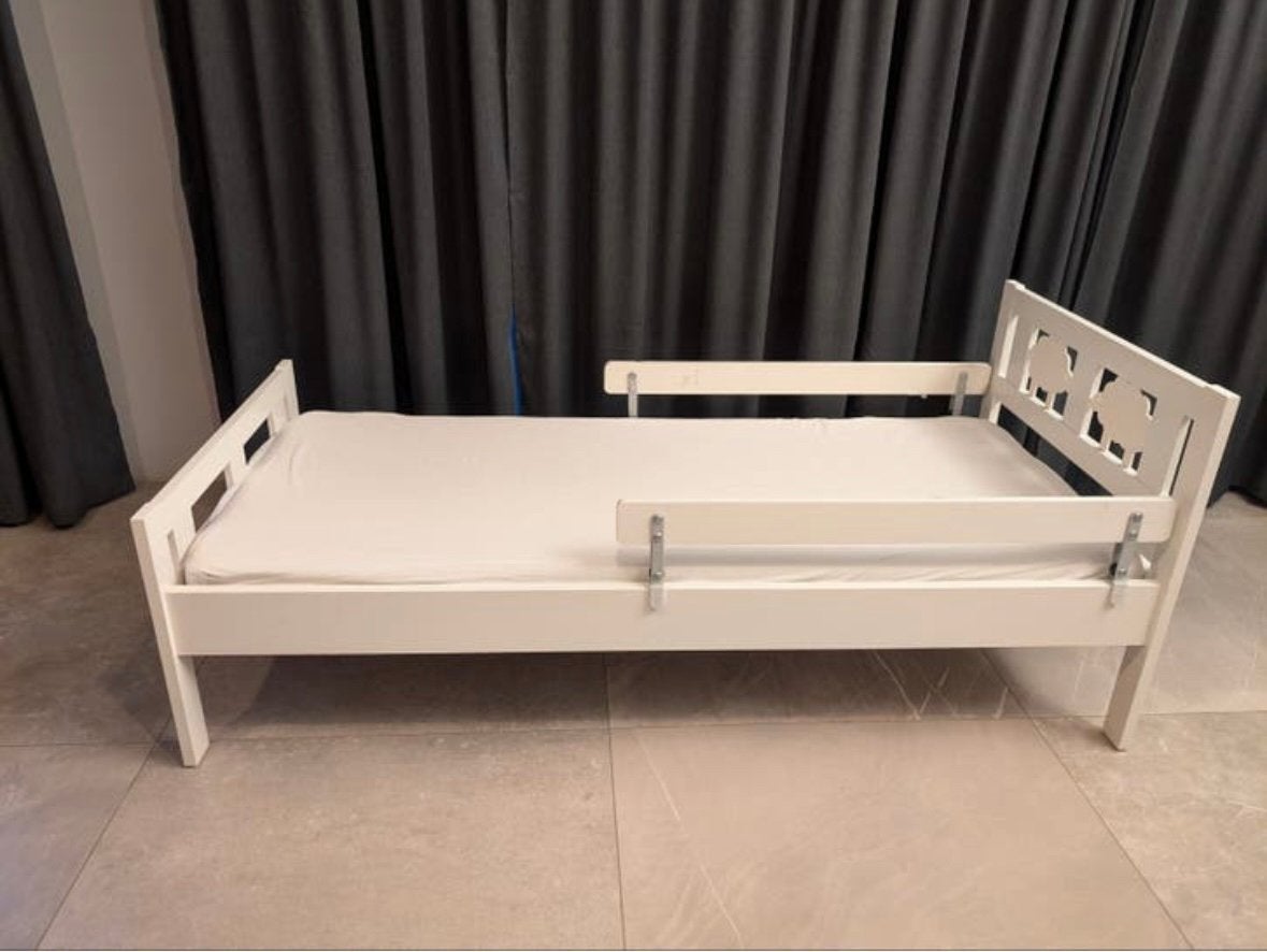 Wit Ikea Kritter kinderbed 70 x 160 matras + lattenbodem, Kinderen en Baby's, Kinderkamer | Bedden, Gebruikt, 160 tot 180 cm, 70 tot 85 cm