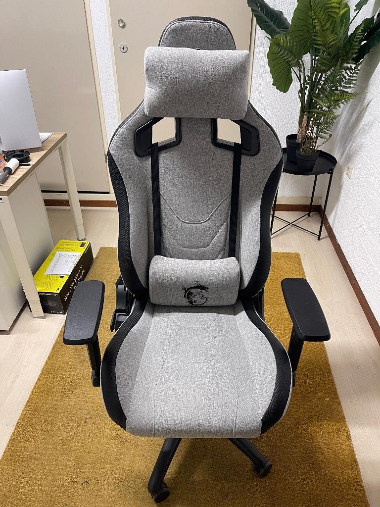Gaming Stoel, bureaustoel - MSI - MAG CH130 I Fabric grijs, Ophalen, Gebruikt, Zwart, Gaming bureaustoel