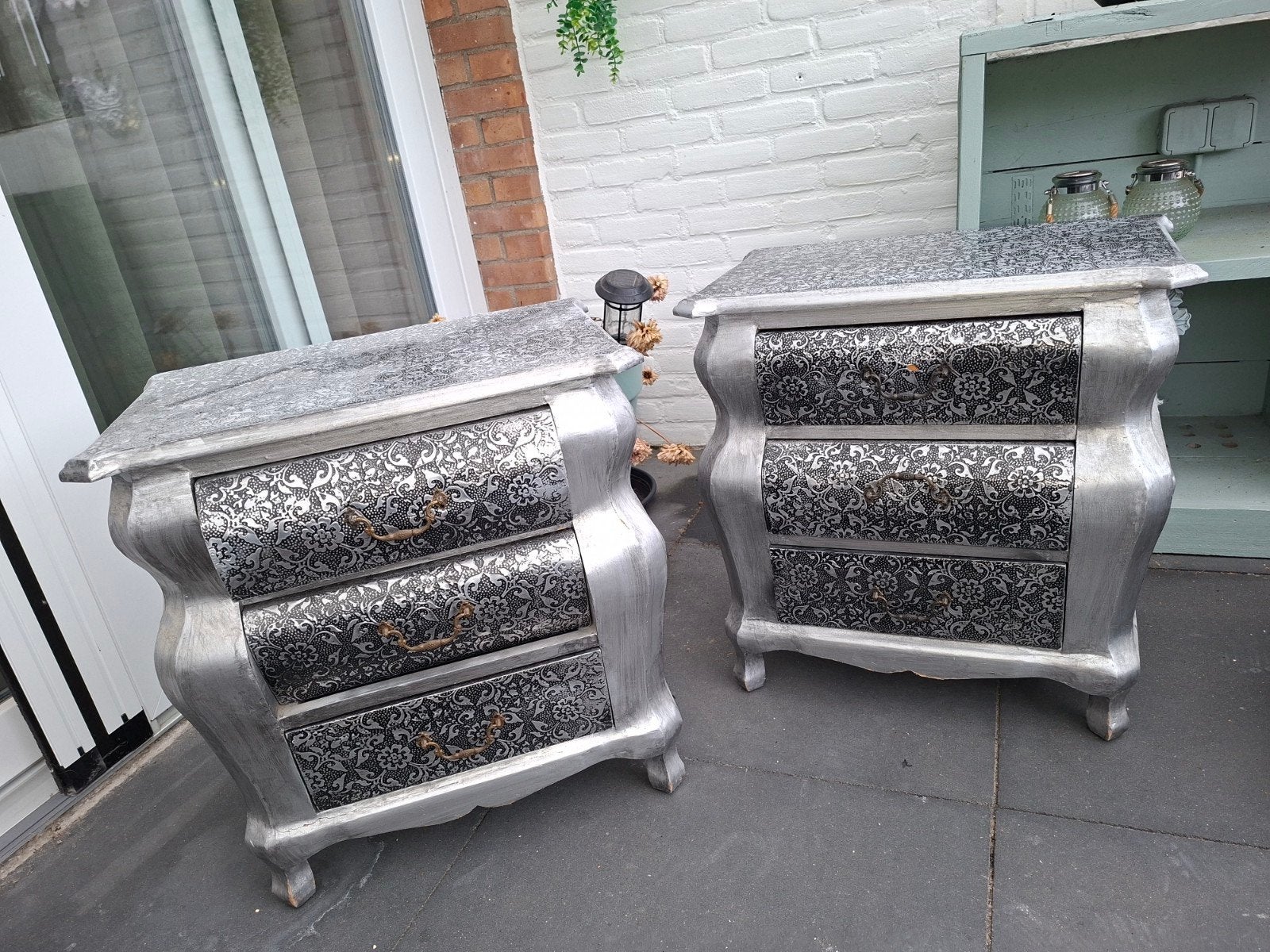 Set van 2 Barok Nachtkastjes met Ladefronten, Ophalen