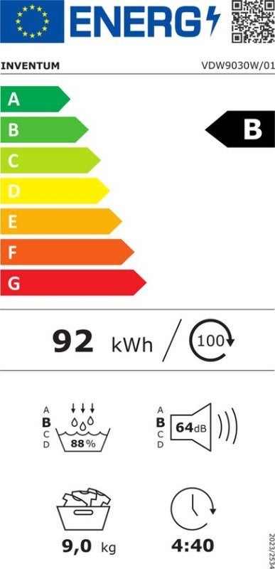 Inventum warmtepompdroger VDW9030W - Wit, Witgoed en Apparatuur, Wasdrogers, Minder dan 85 cm, Inventum Huishoudelijke Apparaten B.V.