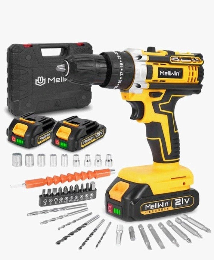 MellWin 21V Accuboormachine met 2 Accu's en Accessoires, Doe-het-zelf en Verbouw, 600 watt of meer, Nieuw, Ophalen of Verzenden