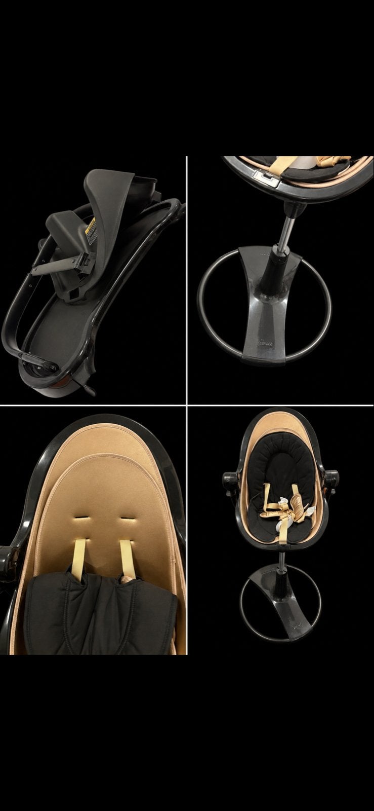 Bloom Fresco Contemporary Baby Chair - Zwart/Goud, Kinderen en Baby's, Ophalen of Verzenden, Zo goed als nieuw, Overige typen