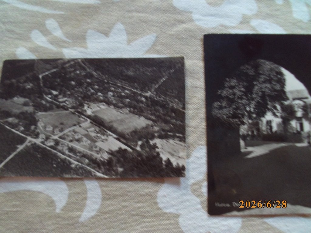2x Hattem Luchtfotokaart De Leemkule Doorkijk Dijkpoort 1951, Ophalen of Verzenden, 1940 tot 1960, Gelopen, Gelderland